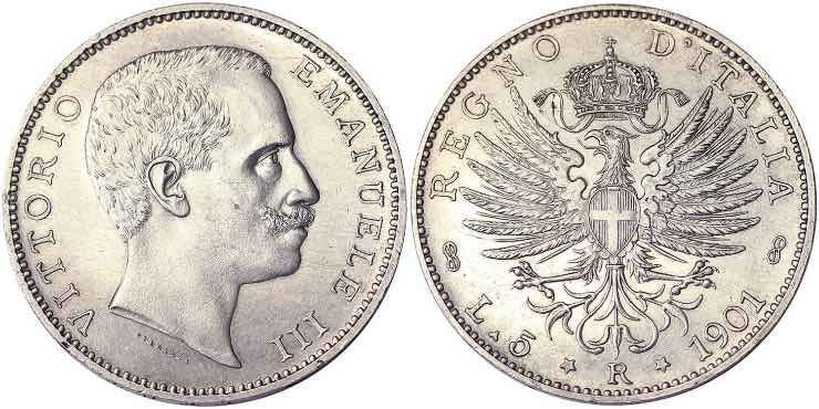 5 Lire del 1901 di Vittorio Emanuele III
