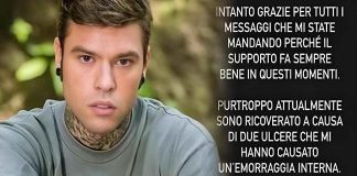 fedez in ospedale