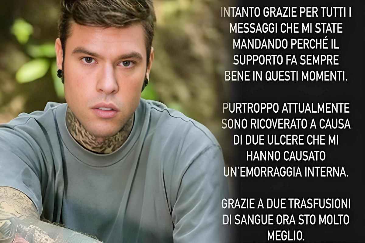 fedez in ospedale