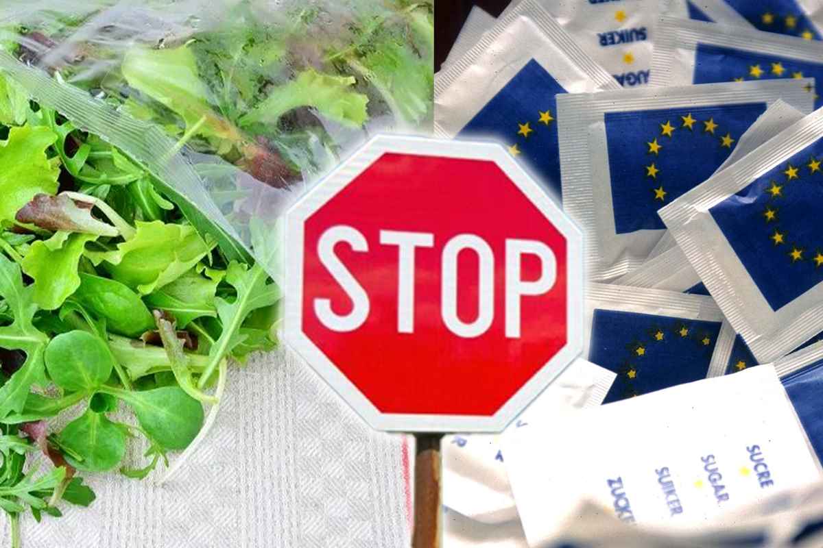 Stop a zucchero e insalata in busta